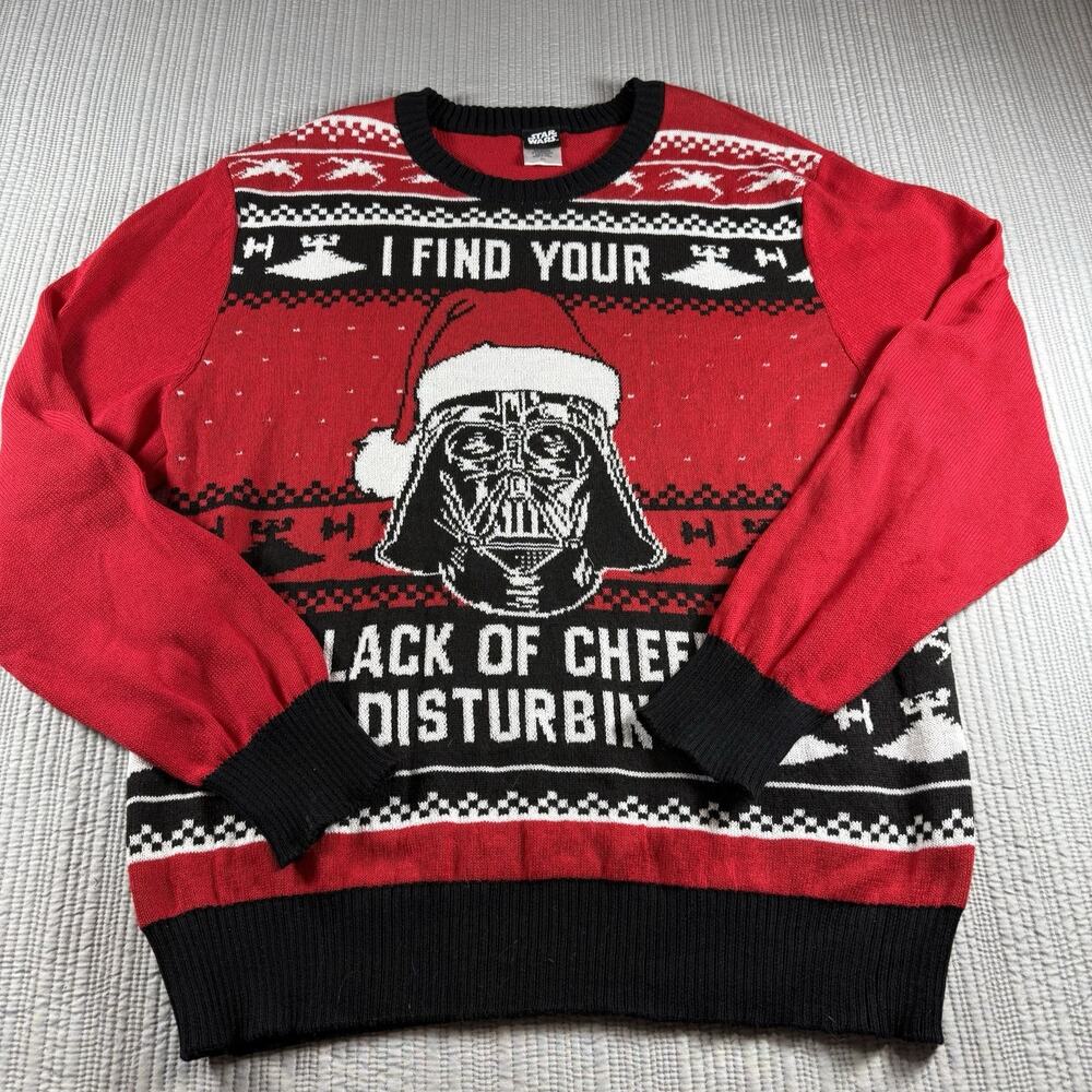 Star Wars Darth Vader Ugly Christmas Sweater Men’s XL Geek Chic Novelty Retro